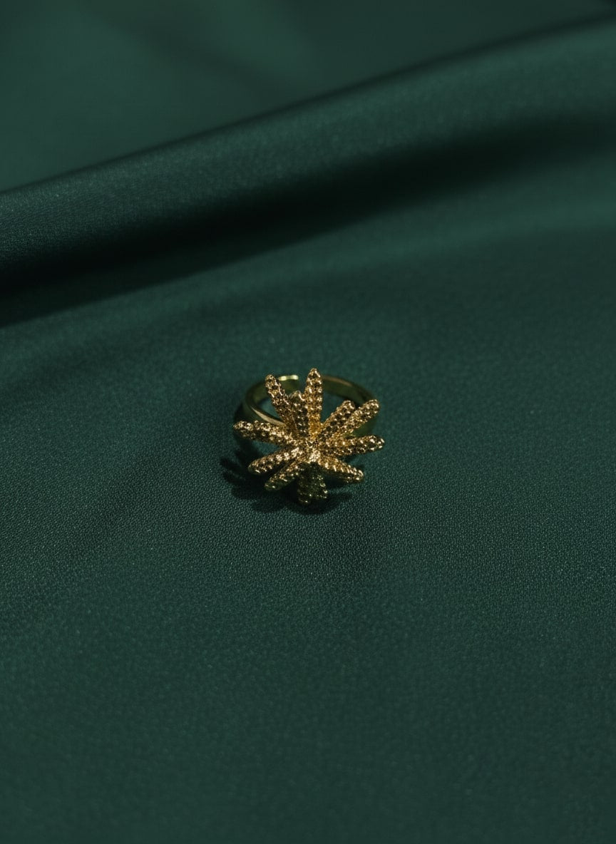 Beautiful Fancy Ring With Texture Flower