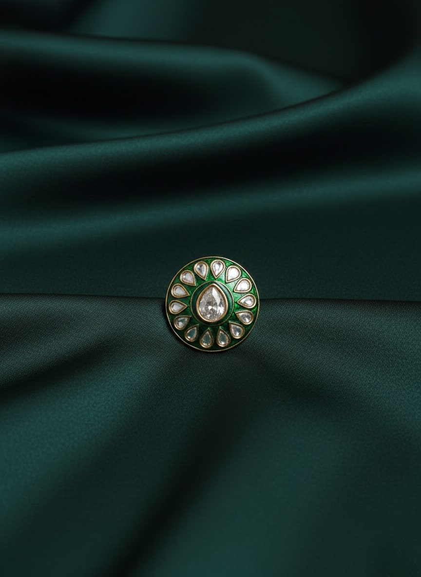 Traditional Minakari Design Kundan Ring