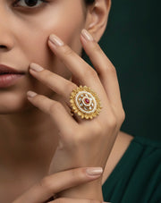 Gold Plated Fancy Ethnic Design Ring