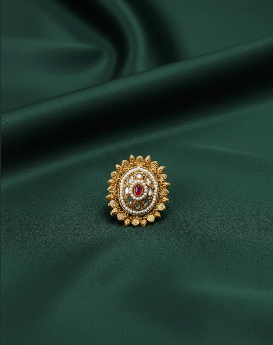 Gold Plated Fancy Ethnic Design Ring