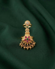 Women Gold-Plated Stone Studded Traditional Statement Ring