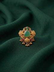 Women Gold-Plated Kundan Traditional Statement Ring