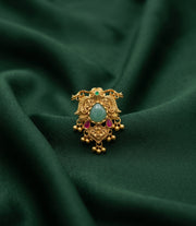 Women Gold-Plated Stone Studded Traditional Statement Ring