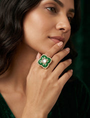 Gold Plated Fancy Beaded Ring