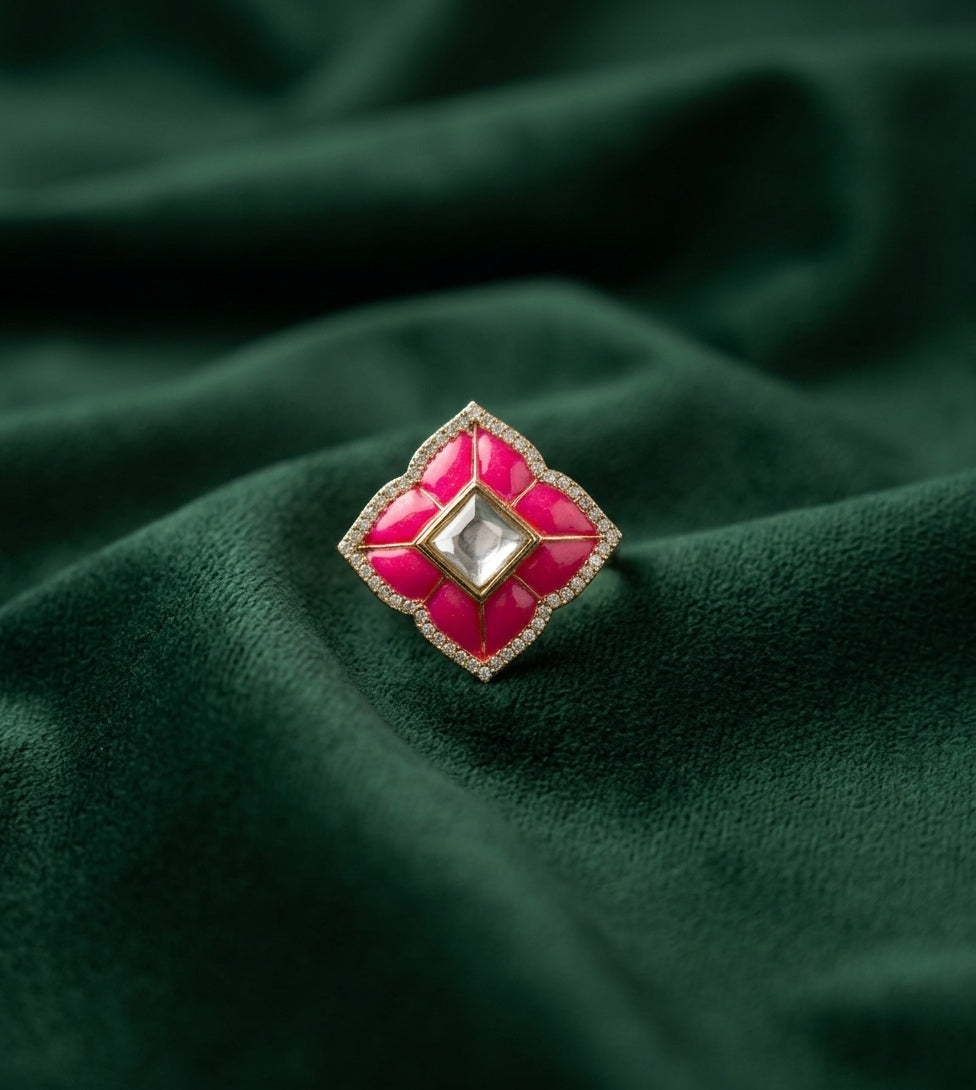 Gold Plated Fancy Beaded Ring