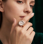 Gold Plated Trendy Watch Ring For Women