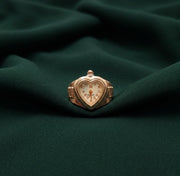 Gold Plated Heart Shaped Watch Ring For Women