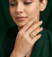 Gold Plated Fancy Beaded Ring