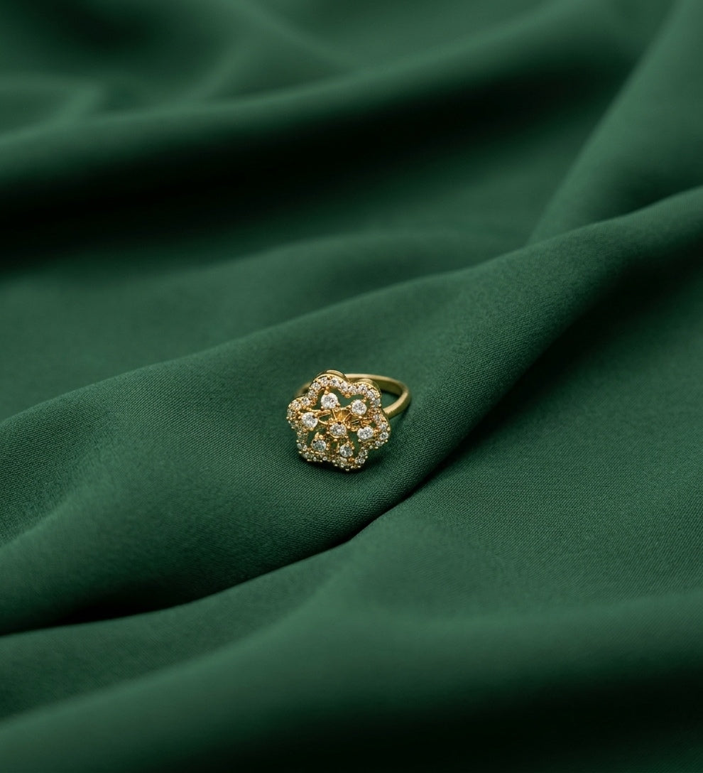 Gold Plated Fancy Beaded Ring
