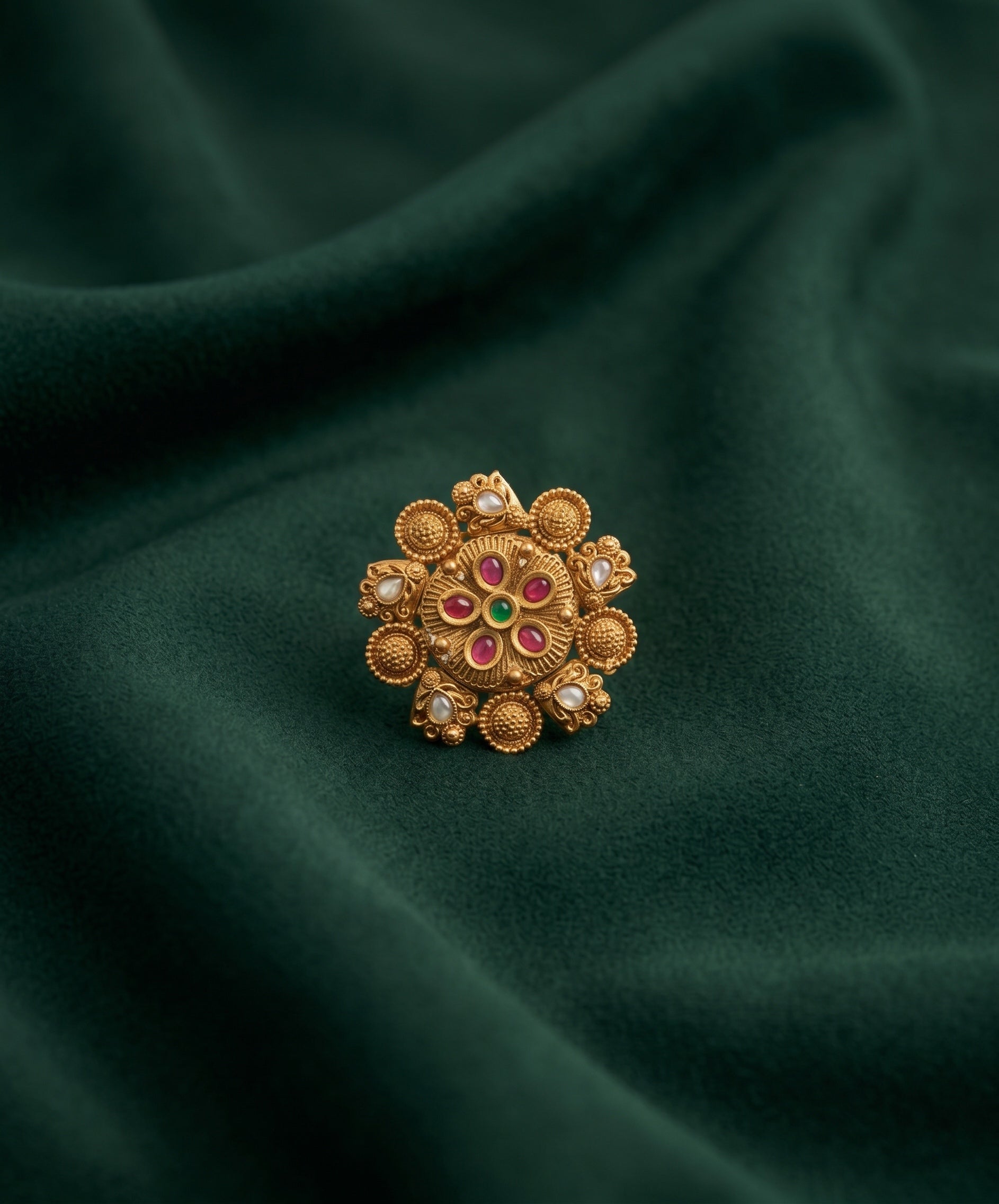 Gold-Toned Traditional Look Ring for Women