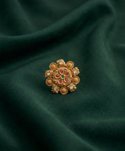 Gold-Toned Traditional Look Ring for Women