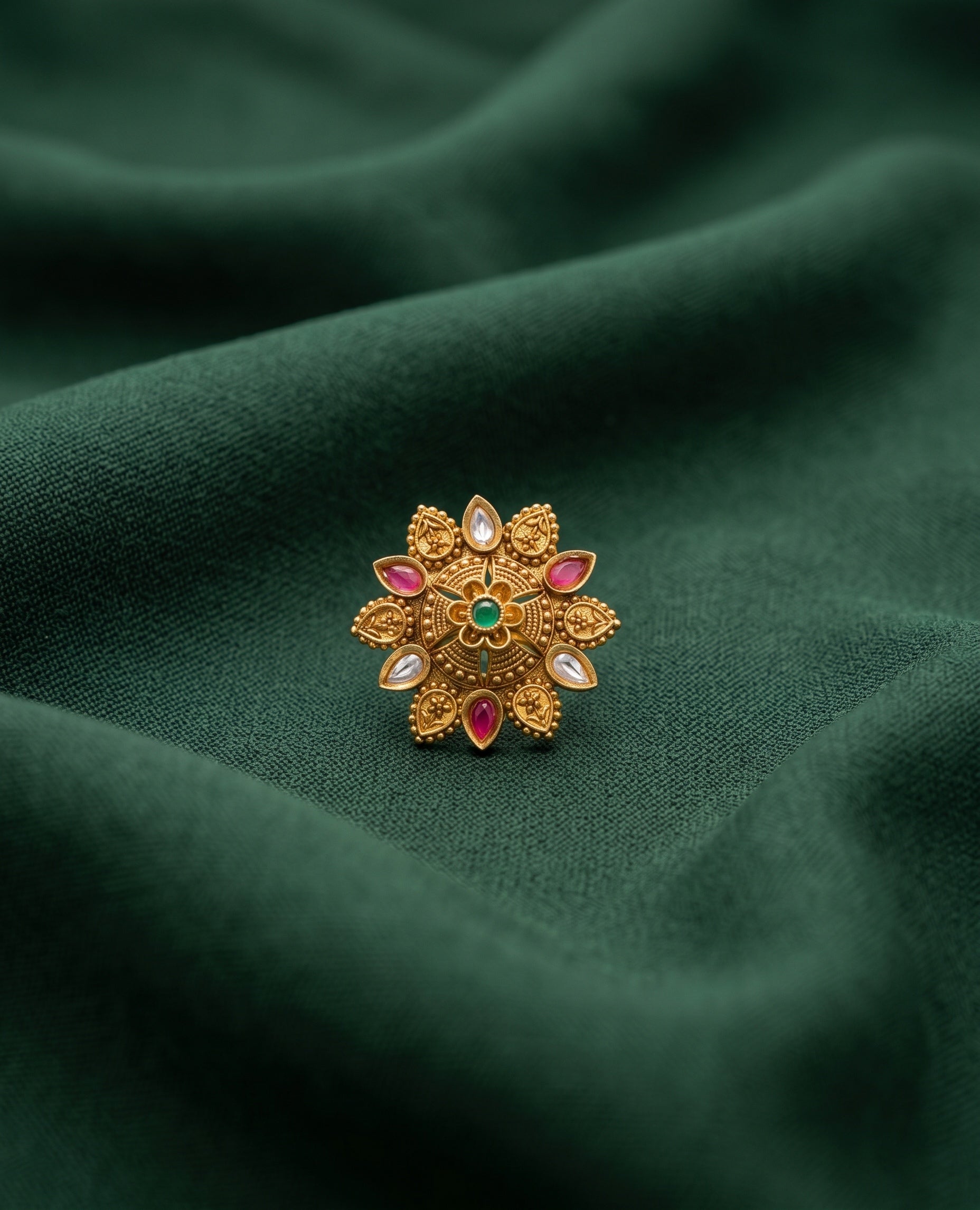 Gold-Toned Traditional Look Ring for Women