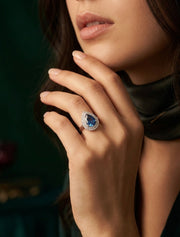 Silver-Plated AD Stone Studded Ring for Women