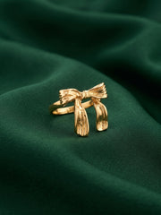 Gold Plated Bow Shaped Ring For Women
