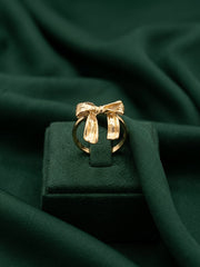 Gold Plated Bow Shaped Ring For Women