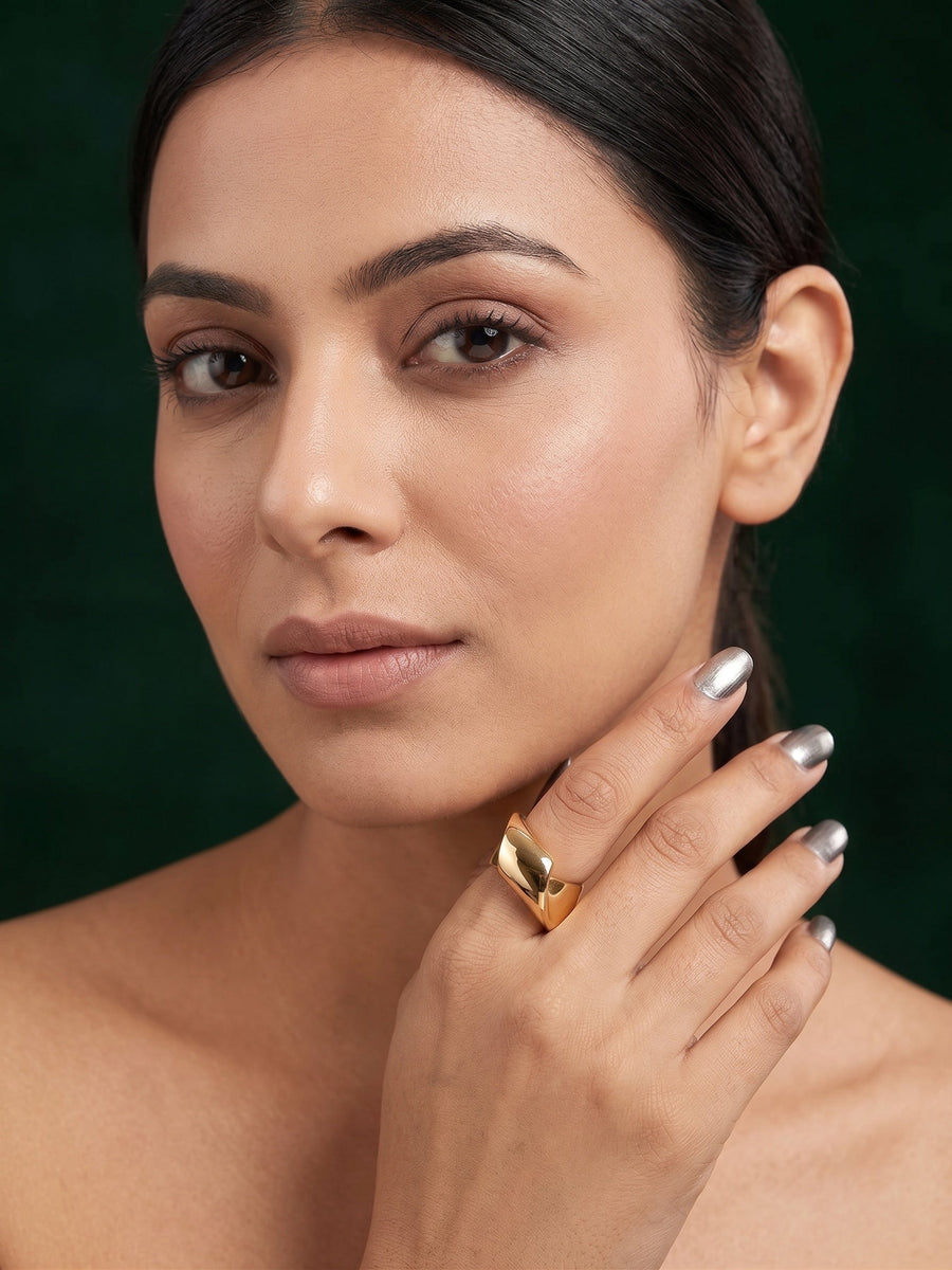 Gold Plated Trendy Style Ring For Women