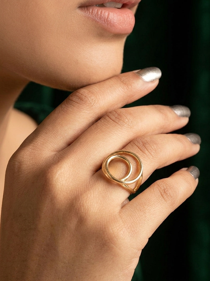 Gold Plated Trendy Style Ring For Women