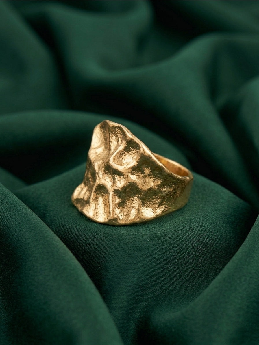 Gold Plated Contaporery Ring For Women