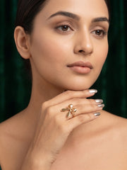 Gold Plated Trendy Style Ring For Women