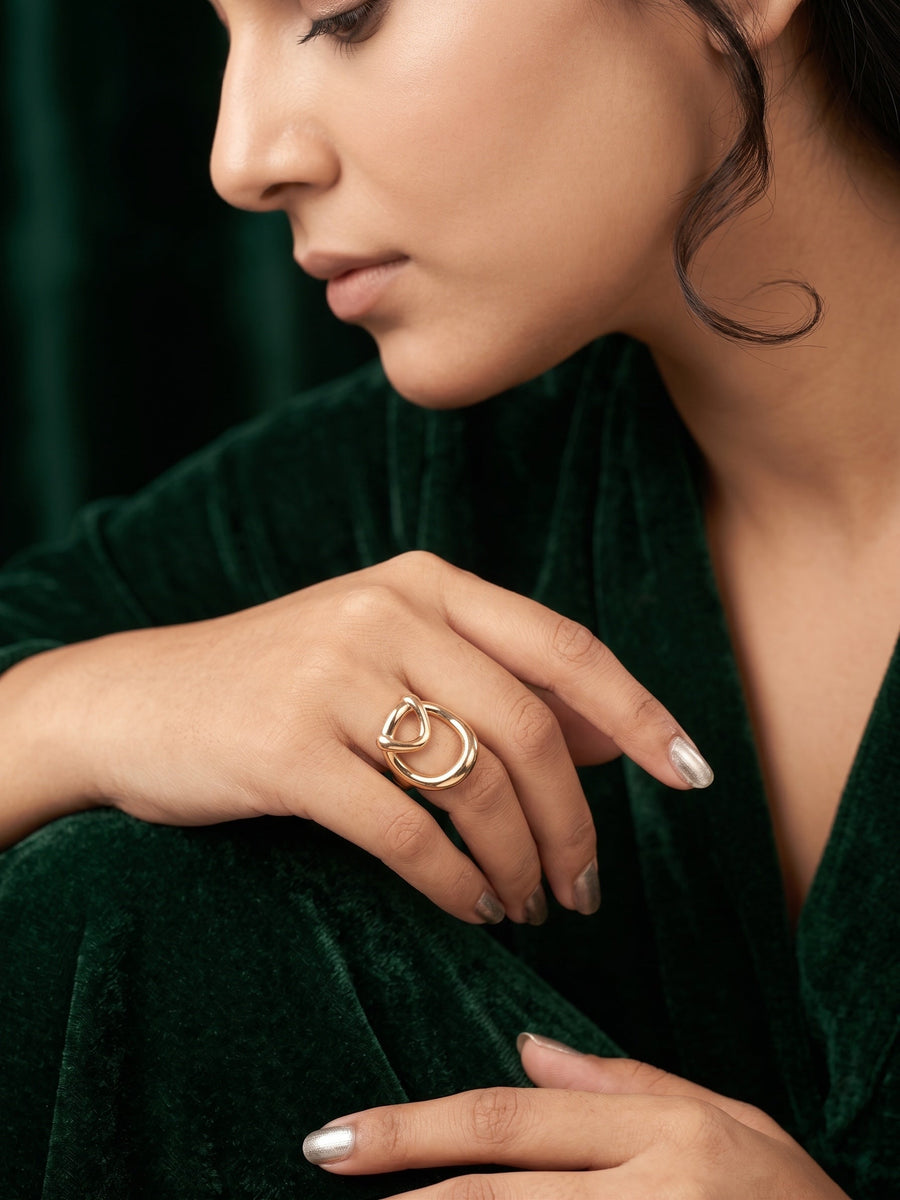 Gold Plated Trendy Style Ring For Women