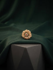 Women Gold-Plated Pearls Beaded Flower Ring