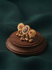 Women Gold-Plated Stone Studded Traditional Statement Ring