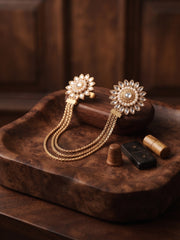 Women Silver-Plated Traditional Statement Double Finger Ring