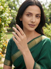 Women Gold-Plated Stone Studded Ring
