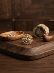Women Gold-Plated Kundan Traditional Statement Ring