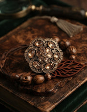 Women Gold-Plated Kundan Traditional Statement Ring