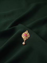 Women Gold Plated Kundan Studded Saree Clip Saree Accessories